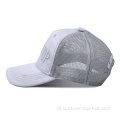 Groothandel suede geborduurde mesh trucker hoed